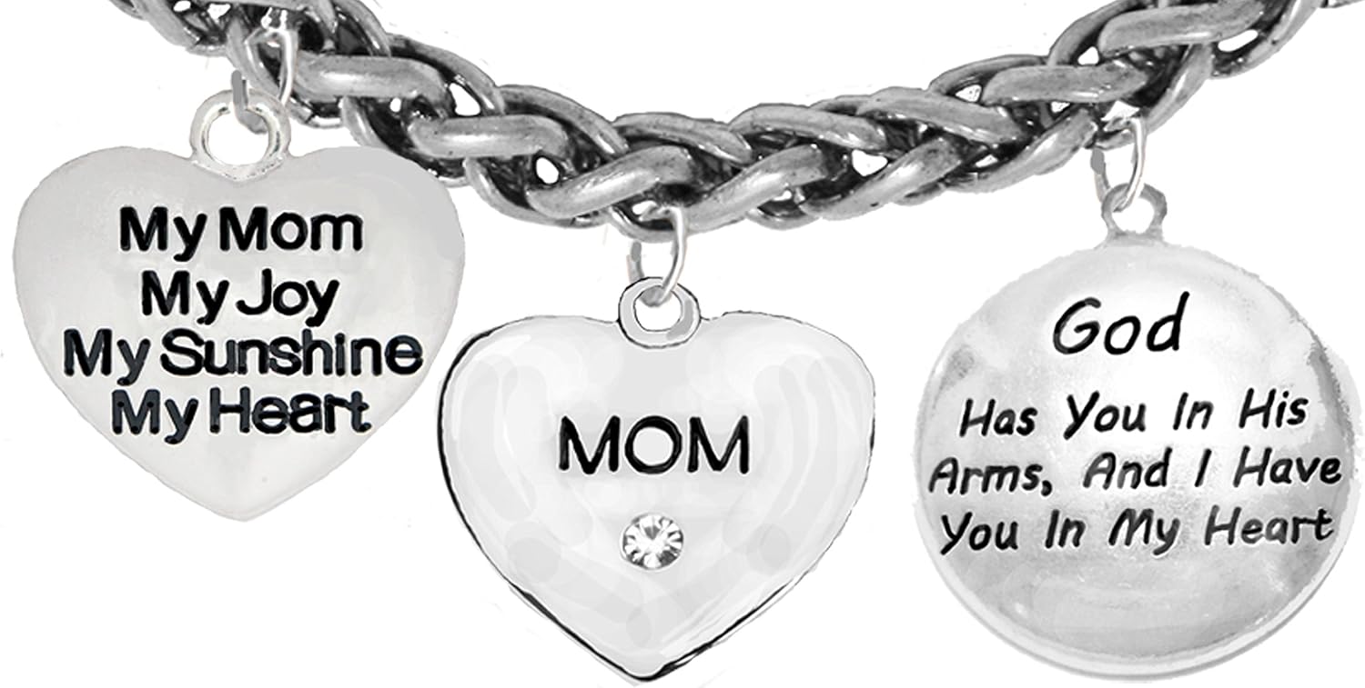 Cardinali Jewelry My Mom, My Joy, My Sunshine, My Heart, God Has You in His Arms, Bracelet, Hypoallergenic, Safe-Nickel, Lead, Free