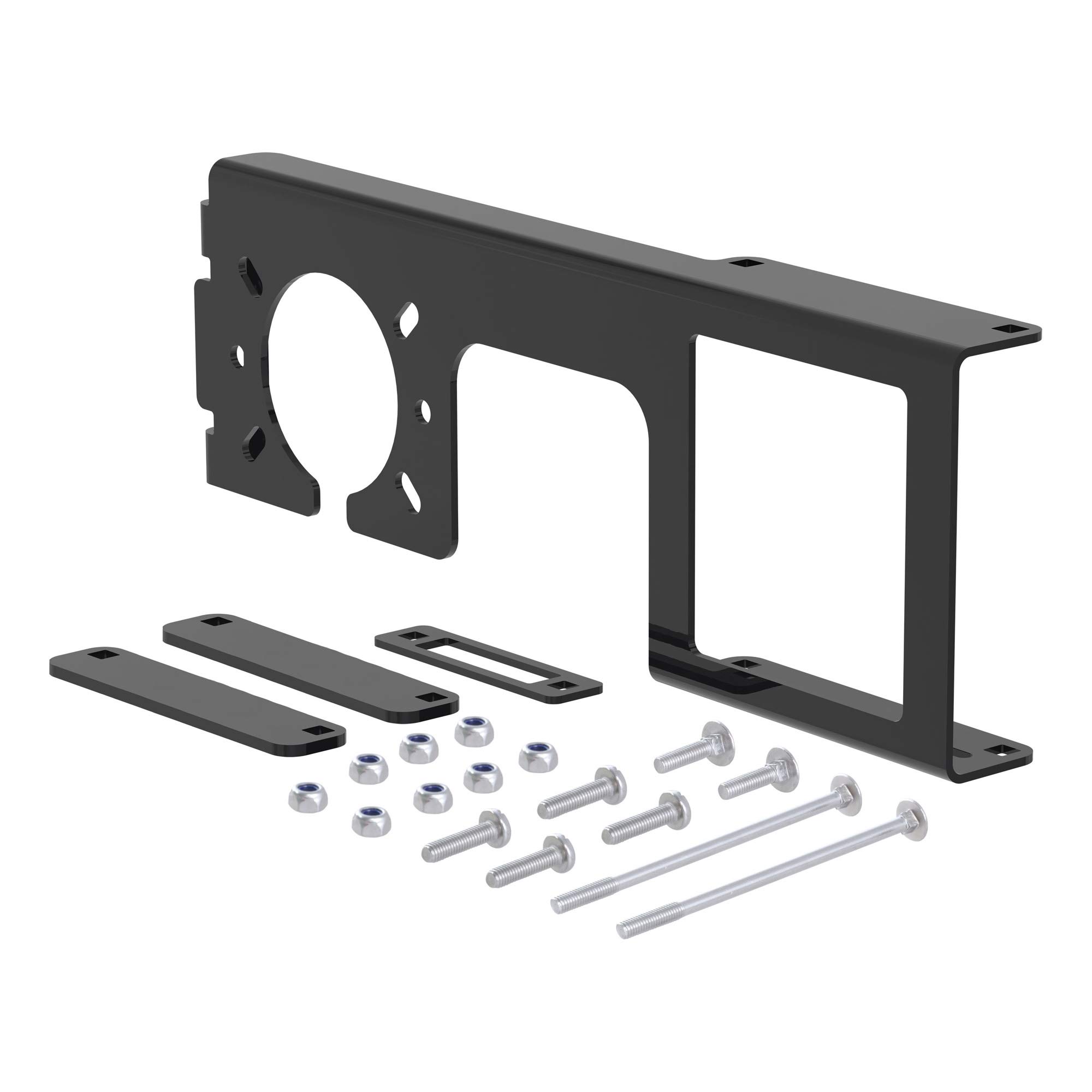 Photo 1 of CURT 58003 Easy-Mount Trailer Wiring Bracket for 2-1/2 Inch Receiver, Fits 4 or 5-Way Flat and 6 or 7-Way Round Connector Sockets, Includes Mounting Hardware