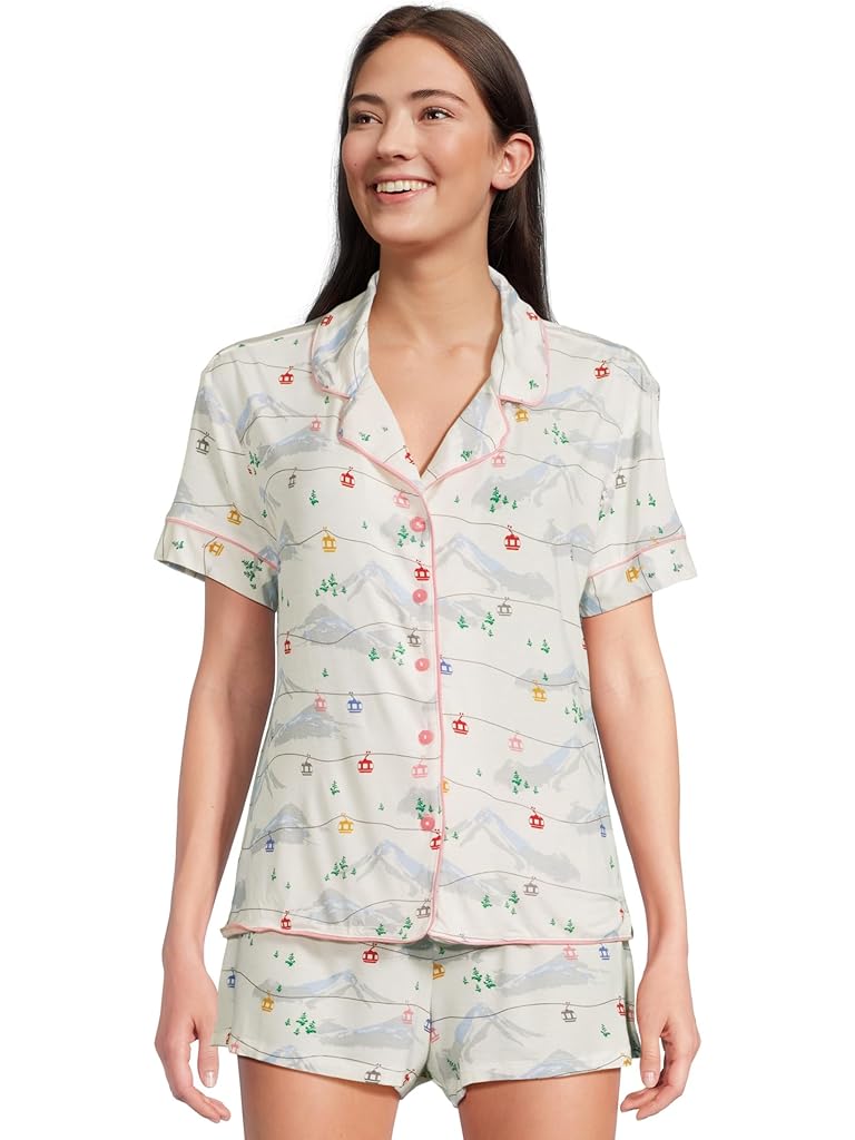 White HONEYDEW All American Jersey & Lace Shortie Set