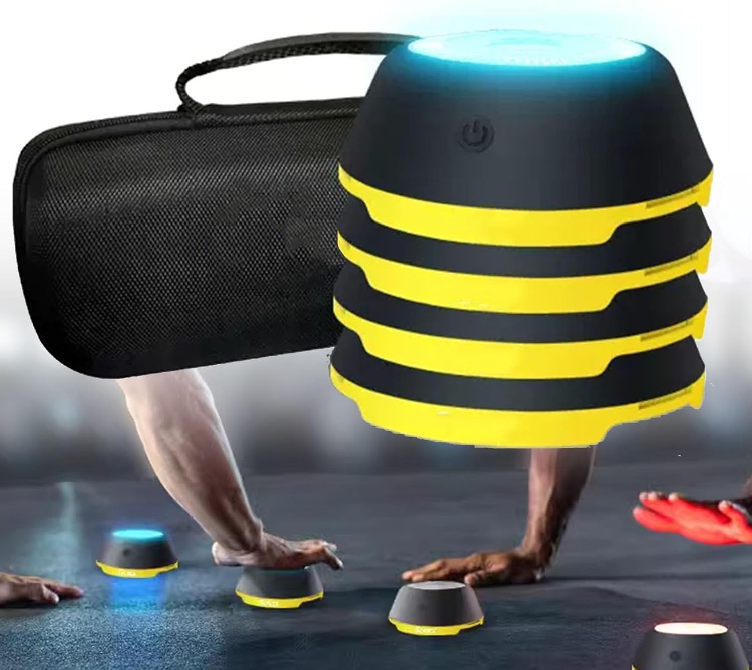 Sistema di luci per allenamento di reazione, luci Bluetooth per allenamento agilità, con app per riflessi rapidi, velocità e allenamento cognitivo per basket, calcio, boxe, calcio e fitness, 2 luci