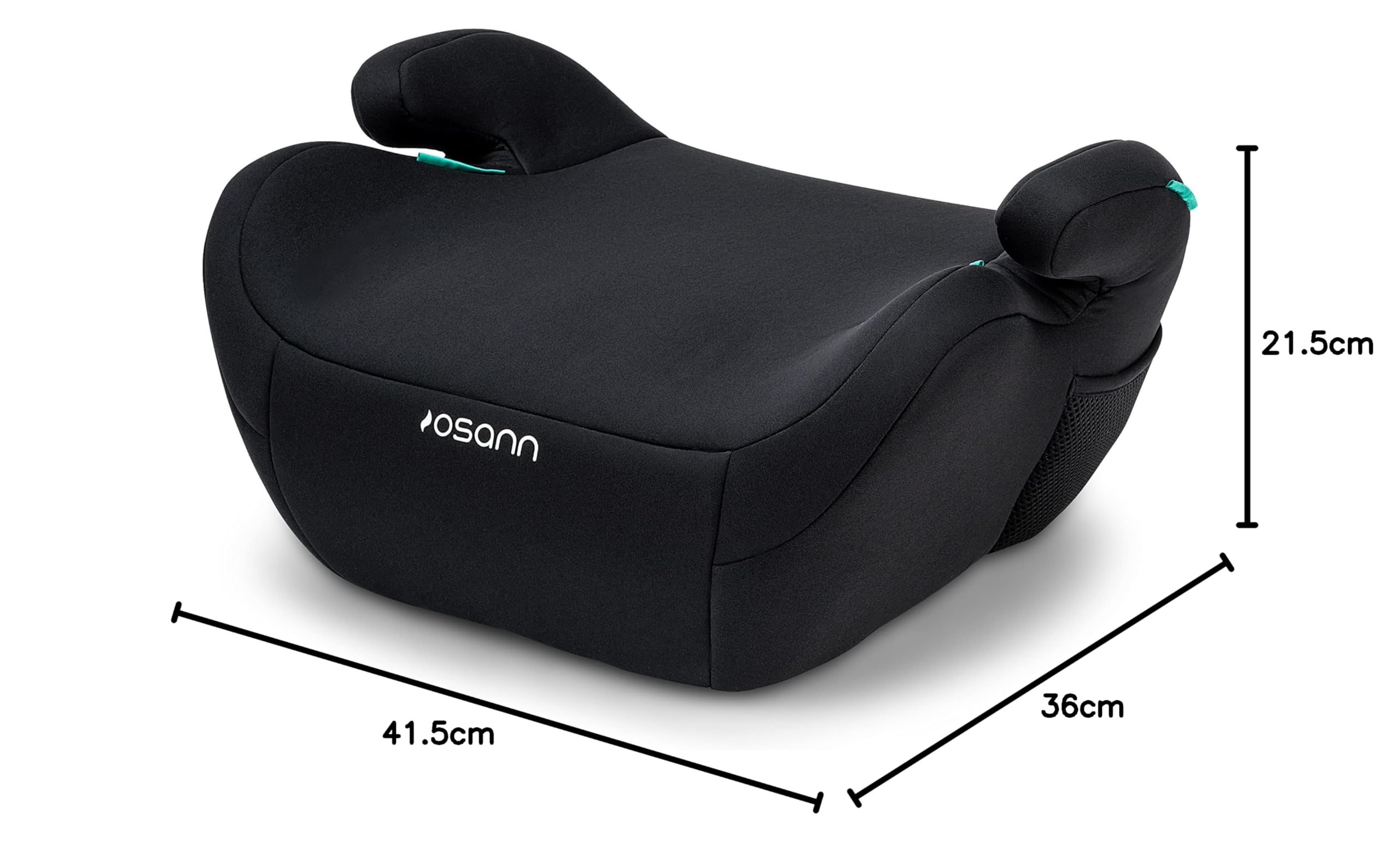 Osann Up, Sitzerhöhung Auto Kinder, Kindersitzerhöhung ohne Isofix 125-150cm (ca. 15-36 kg), Sitzschale i-Size- Black