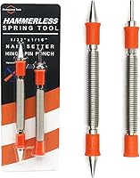 Vista 9 de Juego de 2 piezas de cincel frío sin martillo de 5/16 pulgadas y punzón central de 1/8 pulgadas, juego de extracción de remaches con resorte