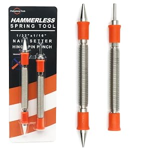 2-Piece Dual Head Nail Setter and Door Hinge Pin Remover Tool Set Combination 1 32 and 1 16