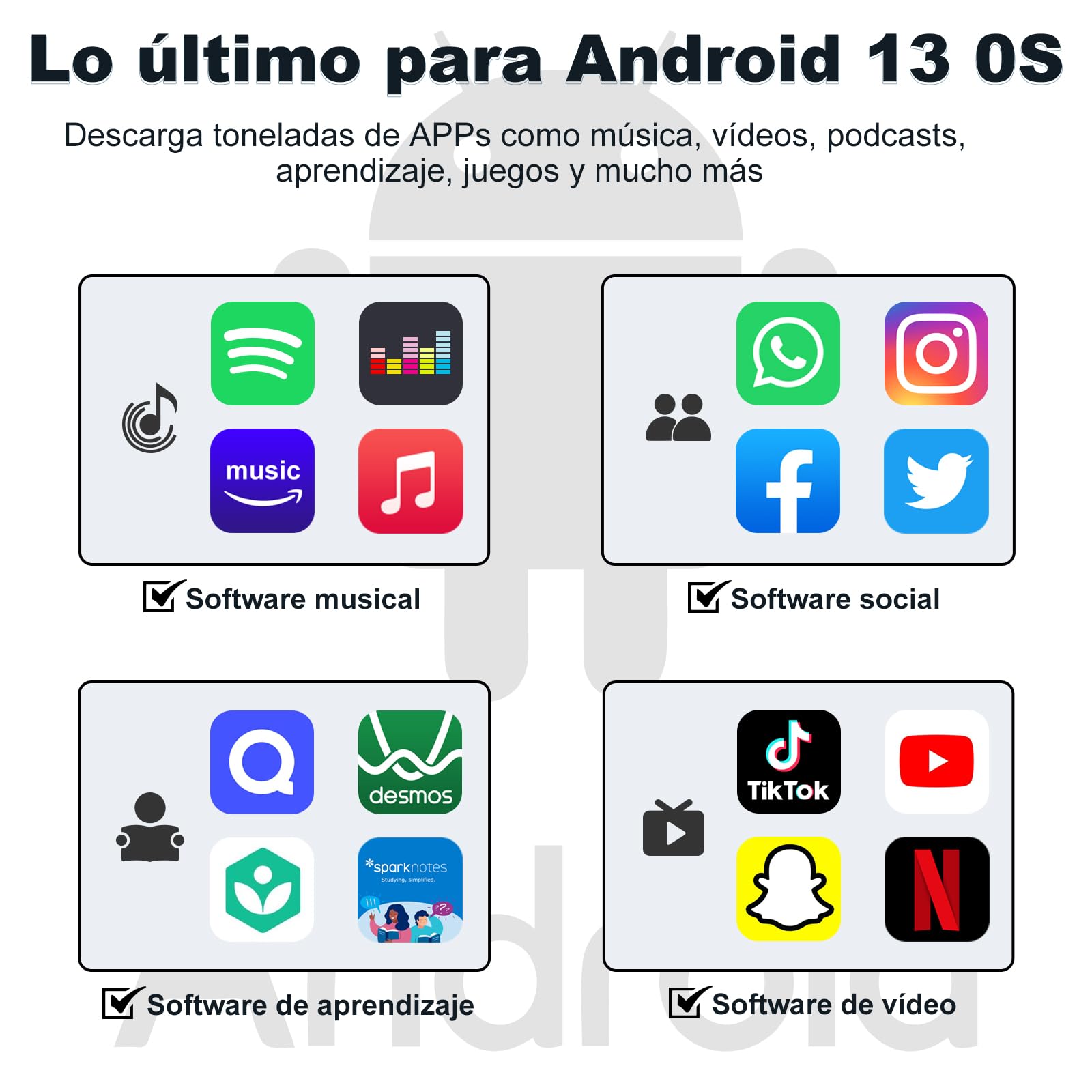 Spotify - Reproductor MP3 de 144 GB con WiFi y Bluetooth, Reproductor MP4 Android para niños, Pantalla táctil de 4,02 Pulgadas con Audible, Amazon Music y Play Store