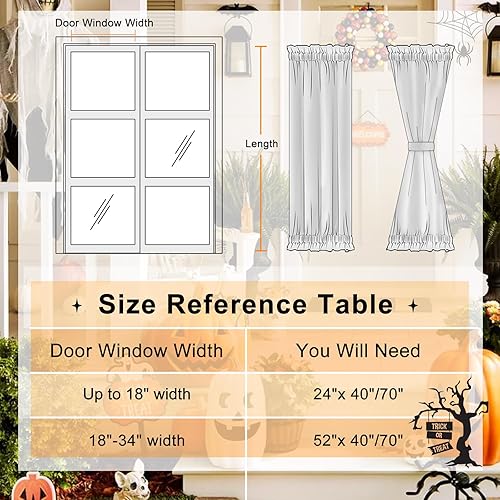 Miniatura 34 de Hiasan Cortinas para ventana de puerta delantera, bolsillo para barra, cortina de privacidad semitransparente para puerta francesa, 1 panel