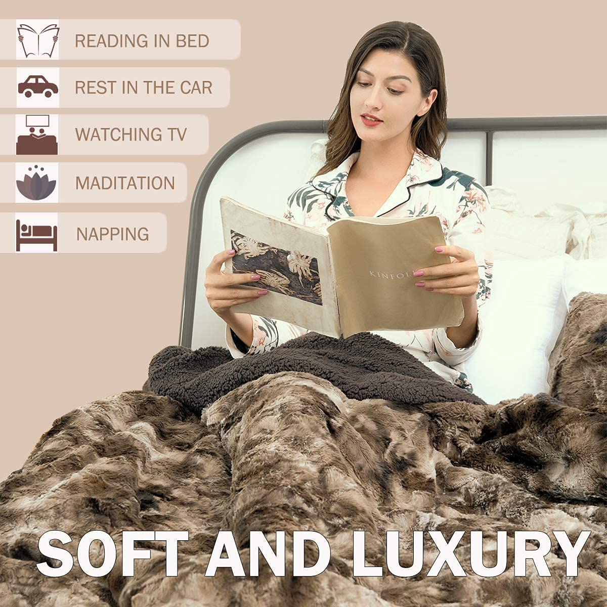 Coperta In Pile Morbida Moon Wolf - Invernale, Calda E Soffice, Per Divano E Letto, Taglie XS-3XL