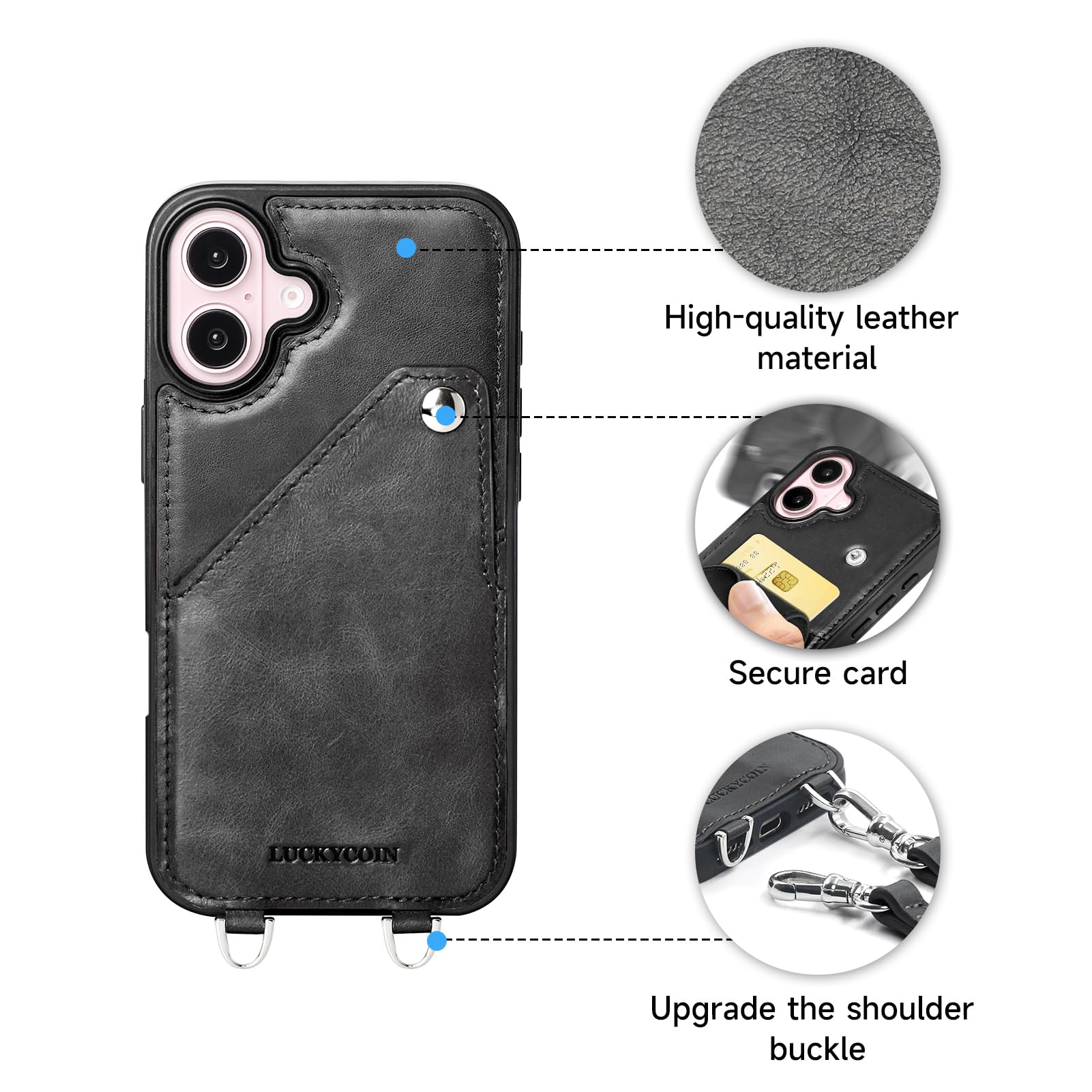 Amazon.com: LUCKYCOIN Leather Wallet Phone Case Compatible with