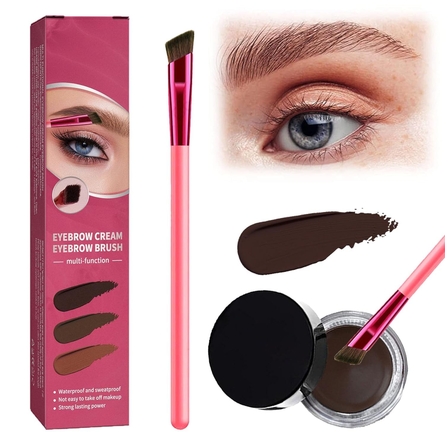 Kit de cuidado de cejas para el hogar Laminado 4D, cepillo para cejas ultrafino con trazo de cabello 4D, cepillo para cejas multifunción (Negro)