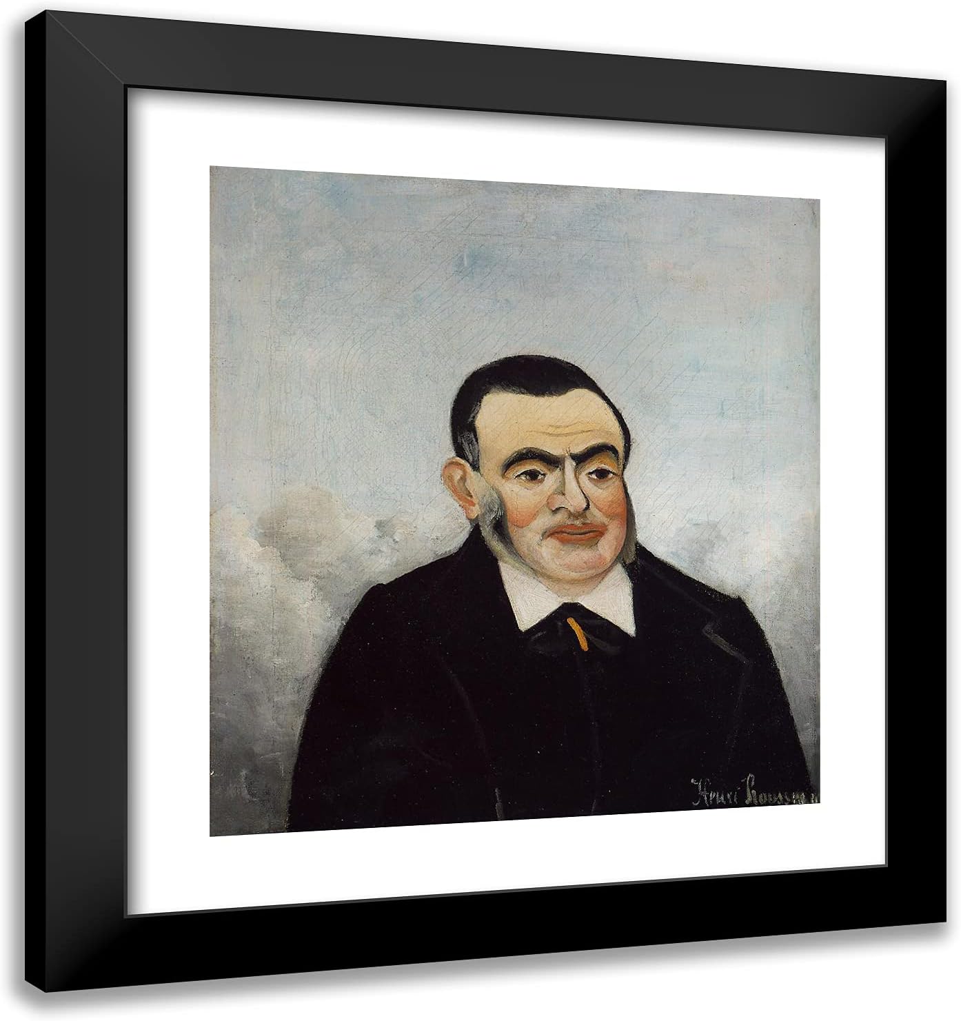 ArtDirect Rousseau, Henri 20x21 Gold Ornate Framed Art Print with Double Matting Titled: Portrait of a Man