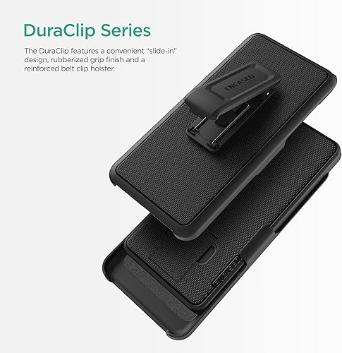Miniatura 3 de Encased DuraClip - Funda para Motorola Edge Plus (2022) ultradelgada con soporte y clip de funda, color negro
