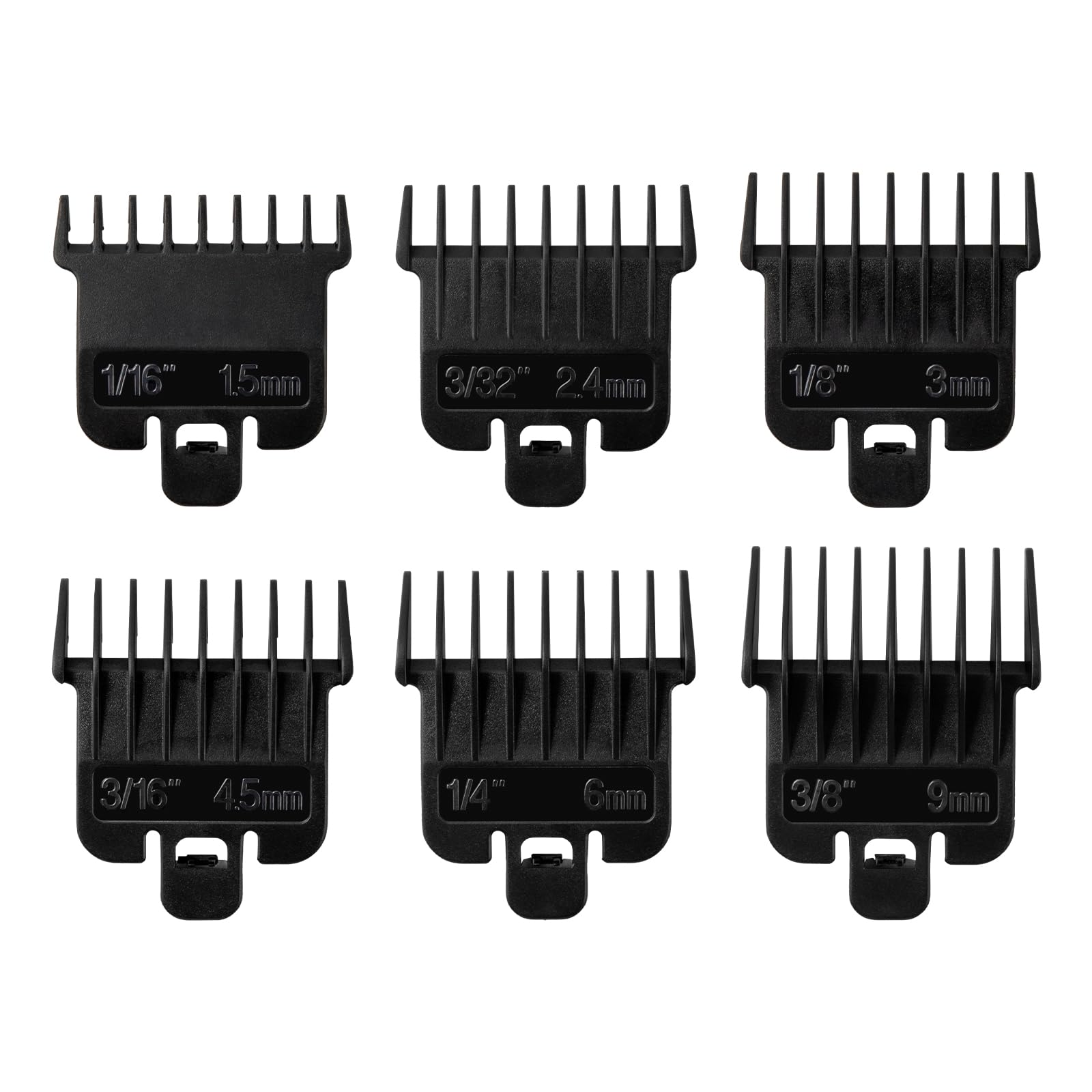6Pcs Hair Clipper Guards Compatible with Andis T Outliner G, GO, GTO, ORL, LS2, LS3, PLS, PMT-1, RT-1, SLII, Trimmer Guards Replacement - 1/16