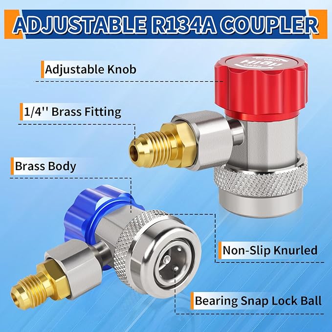 Kit de Adaptadores R134a Boltigen para Recarga de Refrigerante miniatura 3