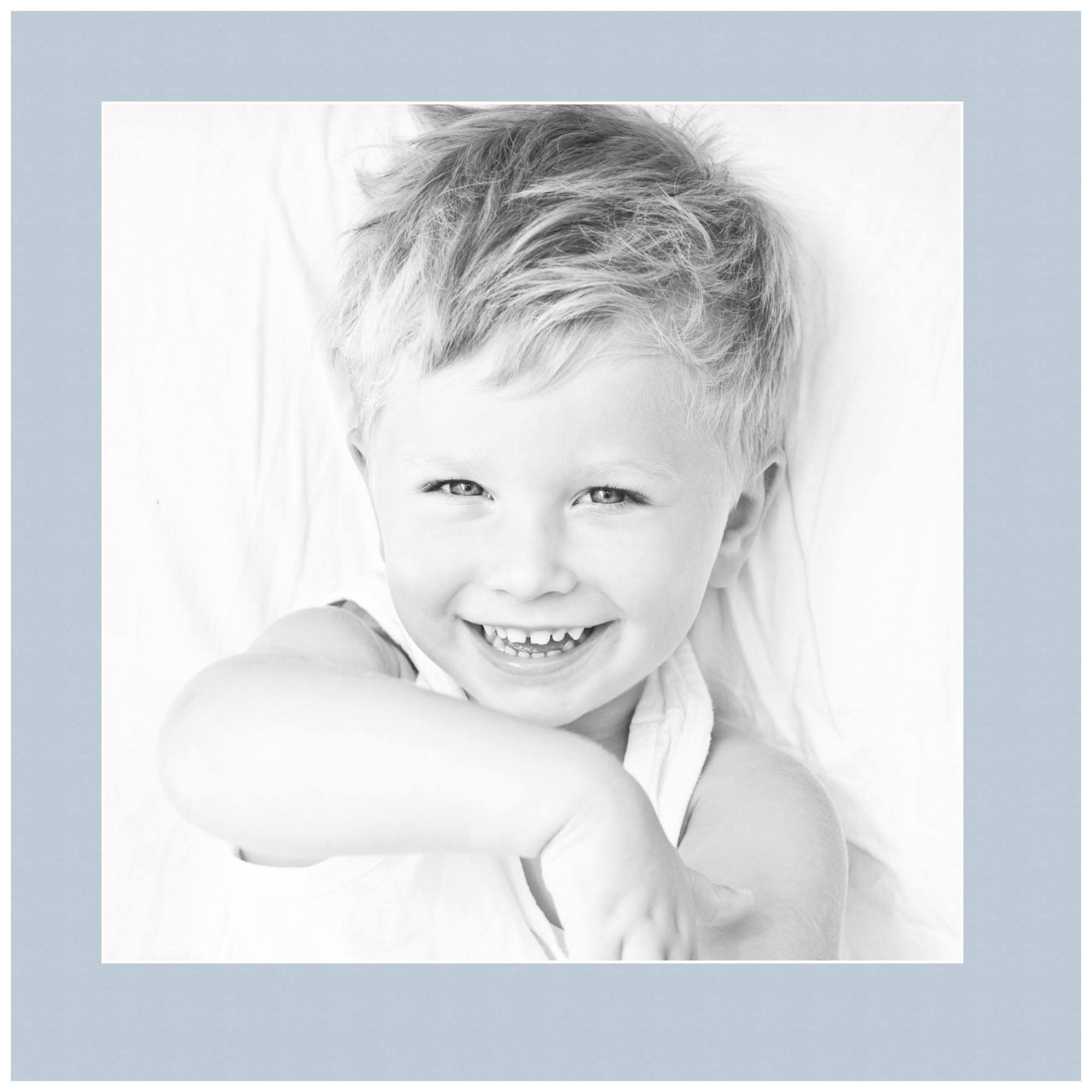 16x16 Fountain Blue/Baby Blue Custom Mat for Picture Frame with 12x12 Opening Size (Mat Only, Frame NOT Included) - 2 Pack
