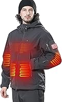 Vista 1 de DEWBU - Chaqueta térmica con batería de 12 V para invierno y exterior, con capa de calor eléctrica