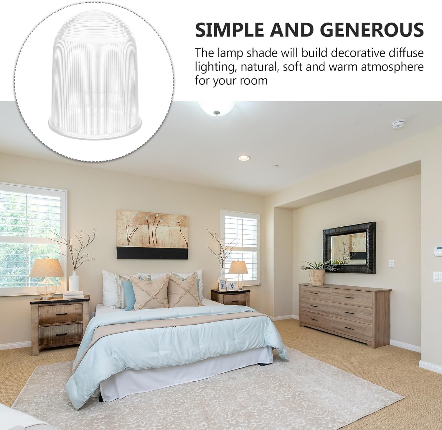 Round Glass Lampshade Ceiling Light Cover Protective Shade for Pendant and Wall Fixtures Home Decor