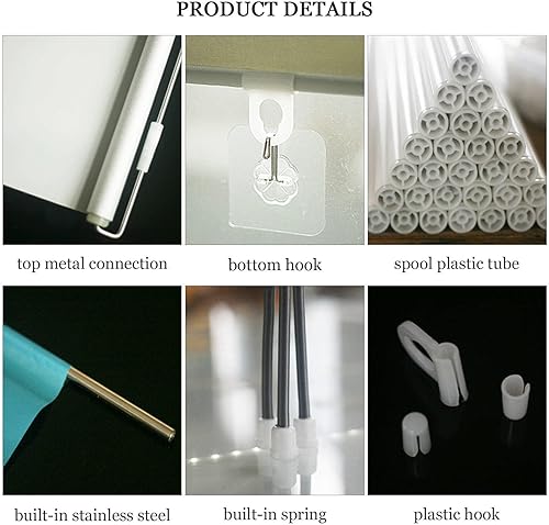 Vista 161 de Blackout Roll Up Shades with Suction Cups, Sunshade Blinds No Drilling, Window Roller Blinds, Thermal Roller Shades for