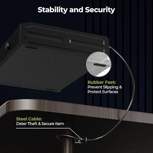 Miniatura 6 de ONNAIS Caja fuerte biométrica grande para pistolas cajas fuertes para pistolas de huellas dactilares con luz interna, tres métodos de desbloqueo y