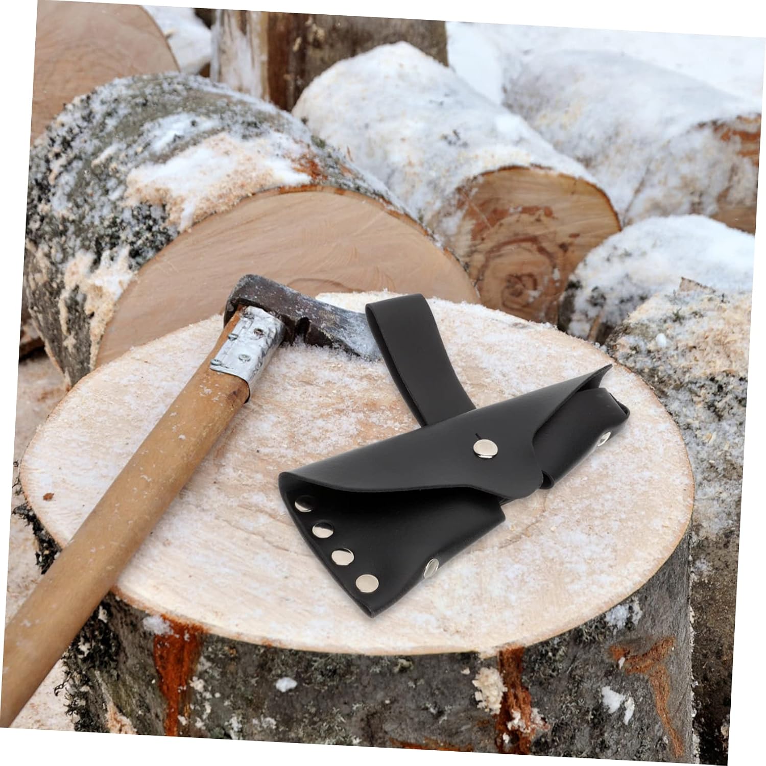 Yardwe 1pc Portable Axe Sheath Leather Hatchet Cover for Outdoor Use Easy to Carry Protects and Preserves Your Axe for Camping and Barbecue Activities