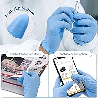 Vista 6 de JMU Guantes de examen de nitrilo XS, 1200 unidades, azul, 3.5 mil, sin látex y sin polvo, guantes desechables para examen médico