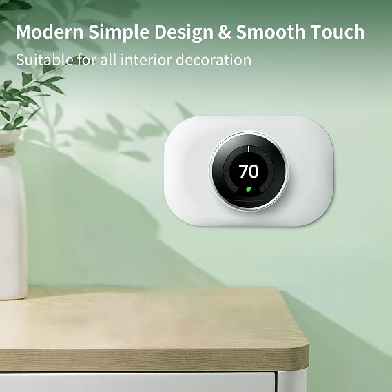 Compatible with Google Thermostat 1st/2nd/3rd Wall Plate Cover - Petrichor Nest Thermostat Trim Kit, Made for Google Nest Thermostat 1st/2nd/3rd,Easy to Install(2 Pack White)