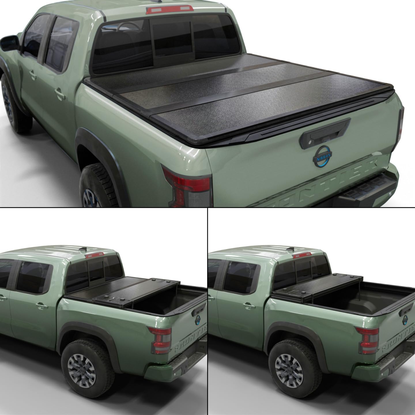 Toptiny Hard Folding Truck Bed Tonneau Cover|HTF033|Fits 2005-2026 Nissan Frontier 5ft Bed (60")