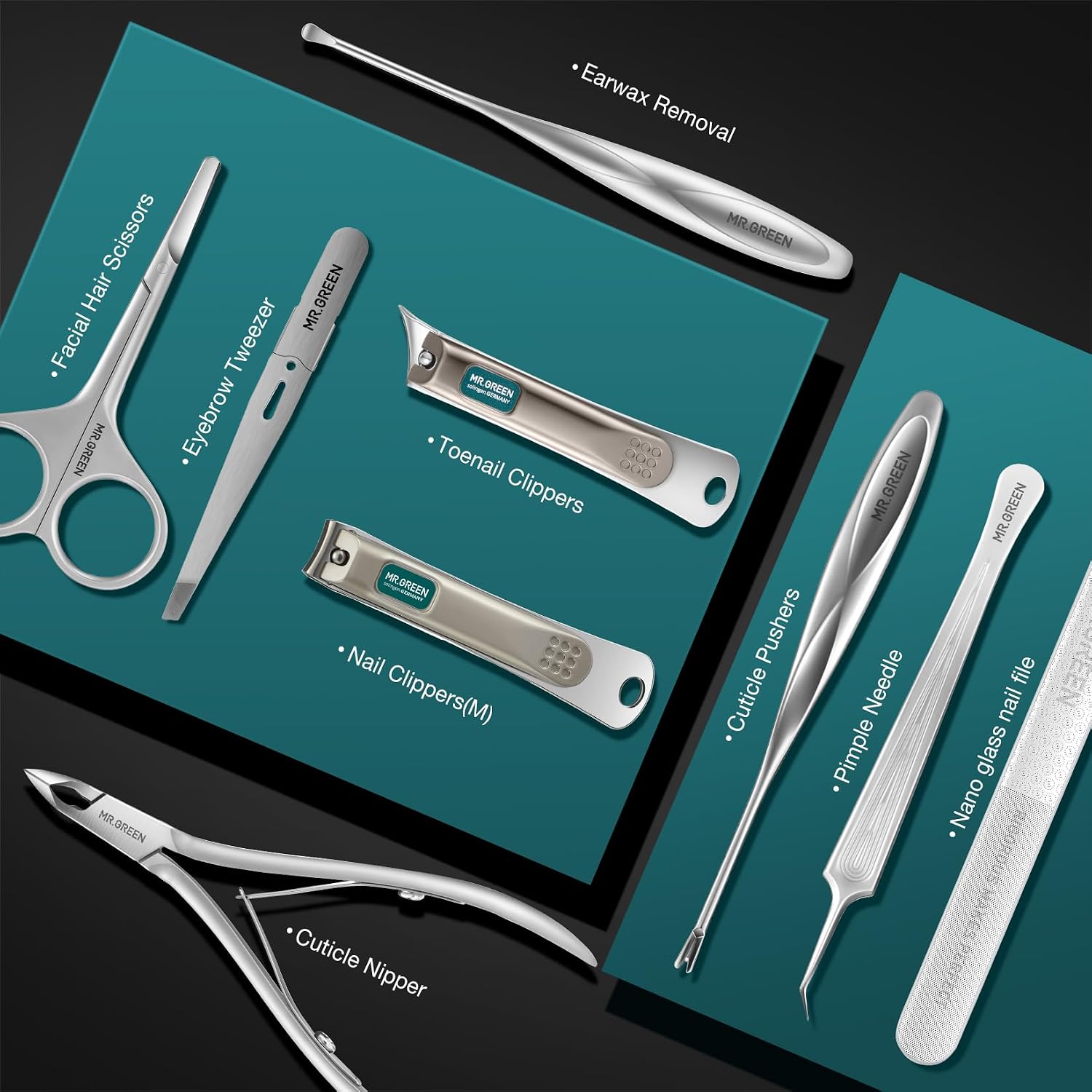 MR.GREEN Manicure Sets Light Luxury Nail Clipper Kits Personal Care Tools Fashion Contrasting PU Case (Mr-8886)