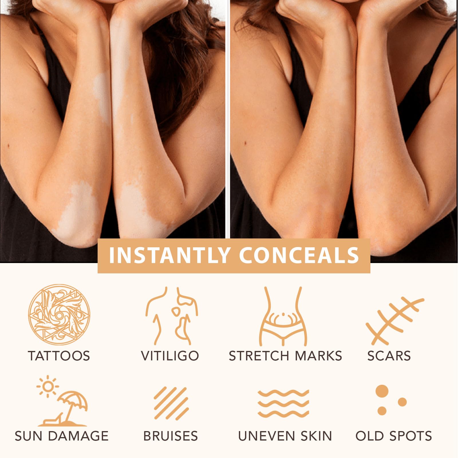 Waterproof Leg and Body Makeup, Long Lasting Skin Perfecting Body Foundation - Image 4