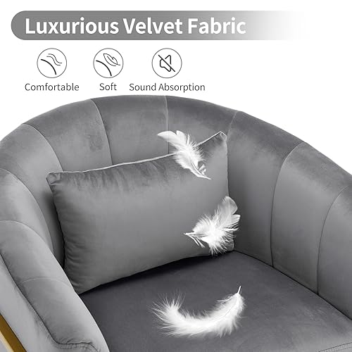 Vista 5 de OmySalon Silla de manicura de terciopelo, soporte de metal dorado Morden con reposabrazos cómoda almohada para salón de belleza, sala de uñas