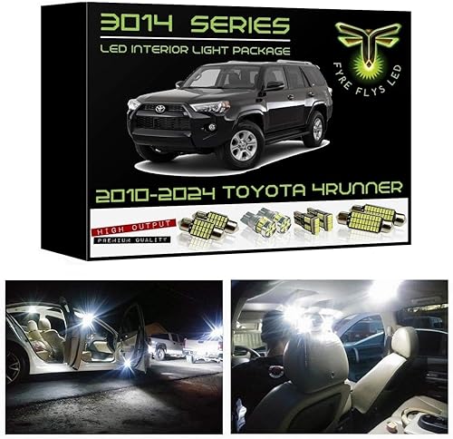 Luces interiores LED blancas para Toyota 4Runner 2010-2023, 16 piezas, 6000 K, superbrillantes, serie 3014, SMD, mapa, puerta, espejo de tocador,