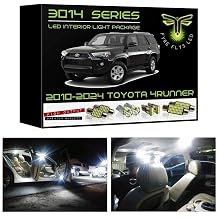 White LED Interior Lights for 2010-2024 Toyota 4Runner 16 Piece 6000K Super Bright 3014 Series SMD Map Dome Door Vanity Mirror Cargo Puddle License Plate Package Kit and Install Tool