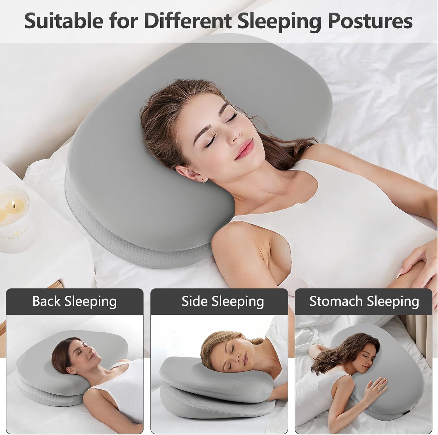 DONAMA Double Layer Side Sleeper Cervical Neck Pillow for Neck Pain Relief