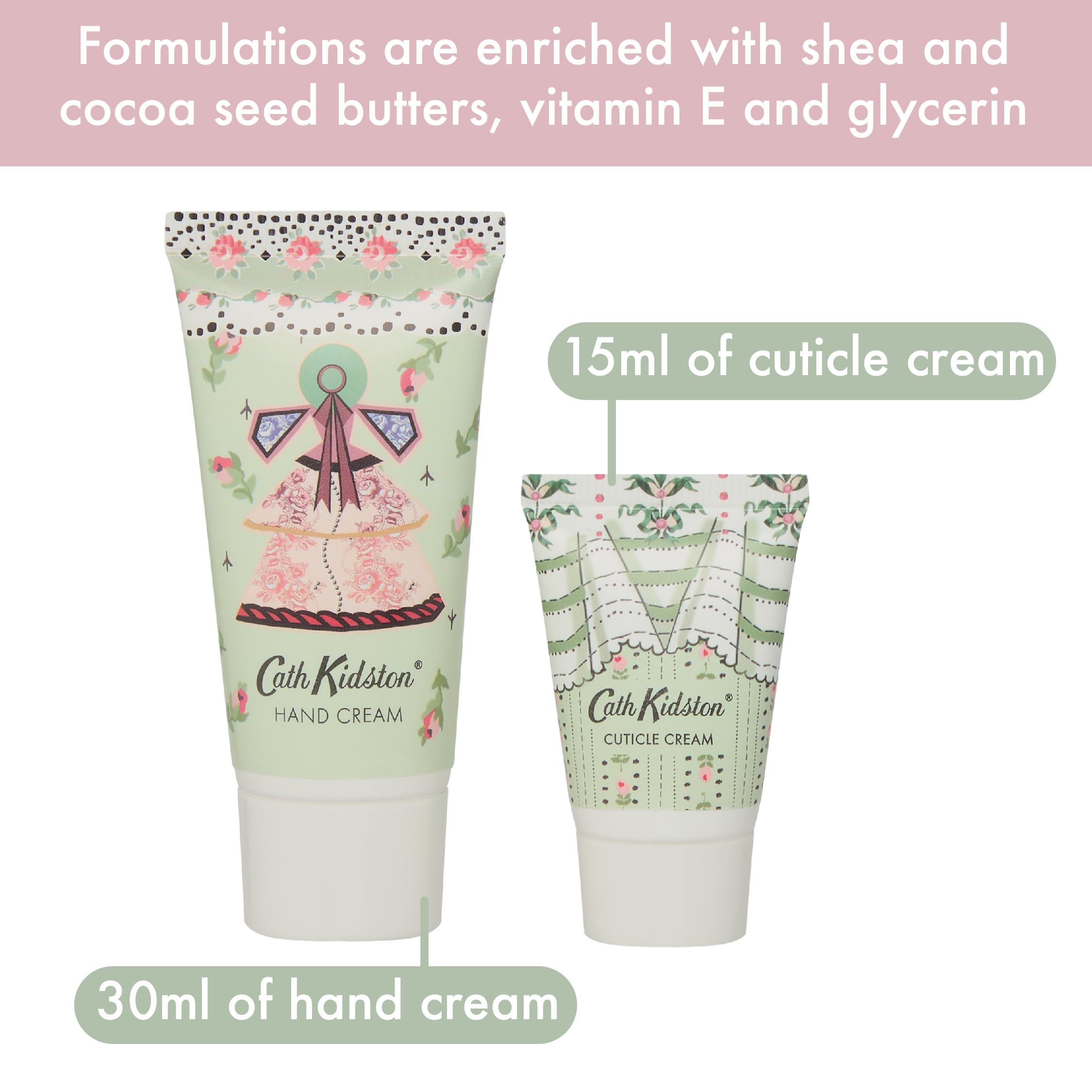 Cath Kidston Hand Cream 30ml, Cuticle Cream 15ml, Emery Board and Nail Clippers in Tin, Manicure Set, Shea Butter - Image 4