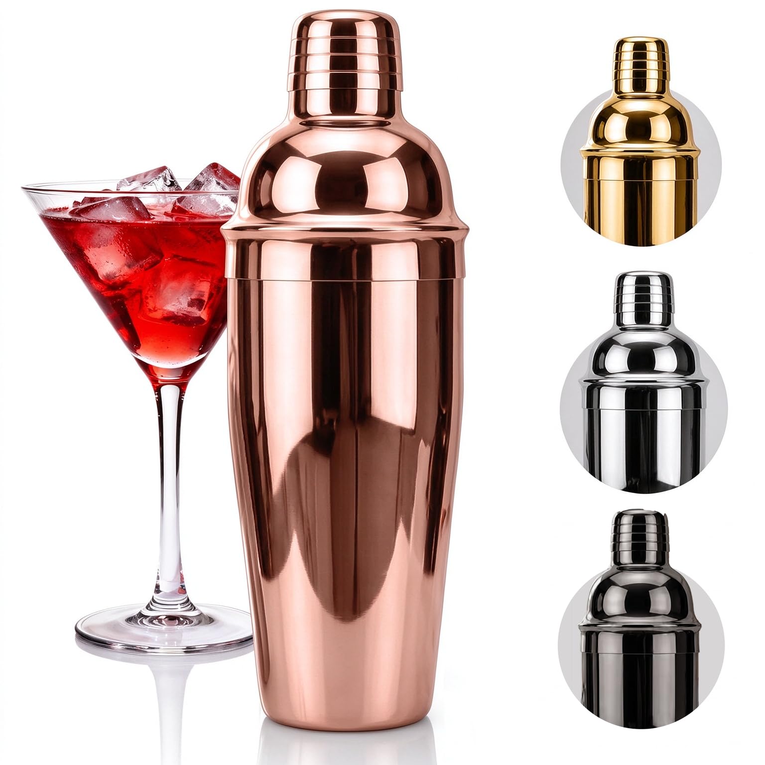 Cocktail Shaker - Martini Shaker with Strainer -9