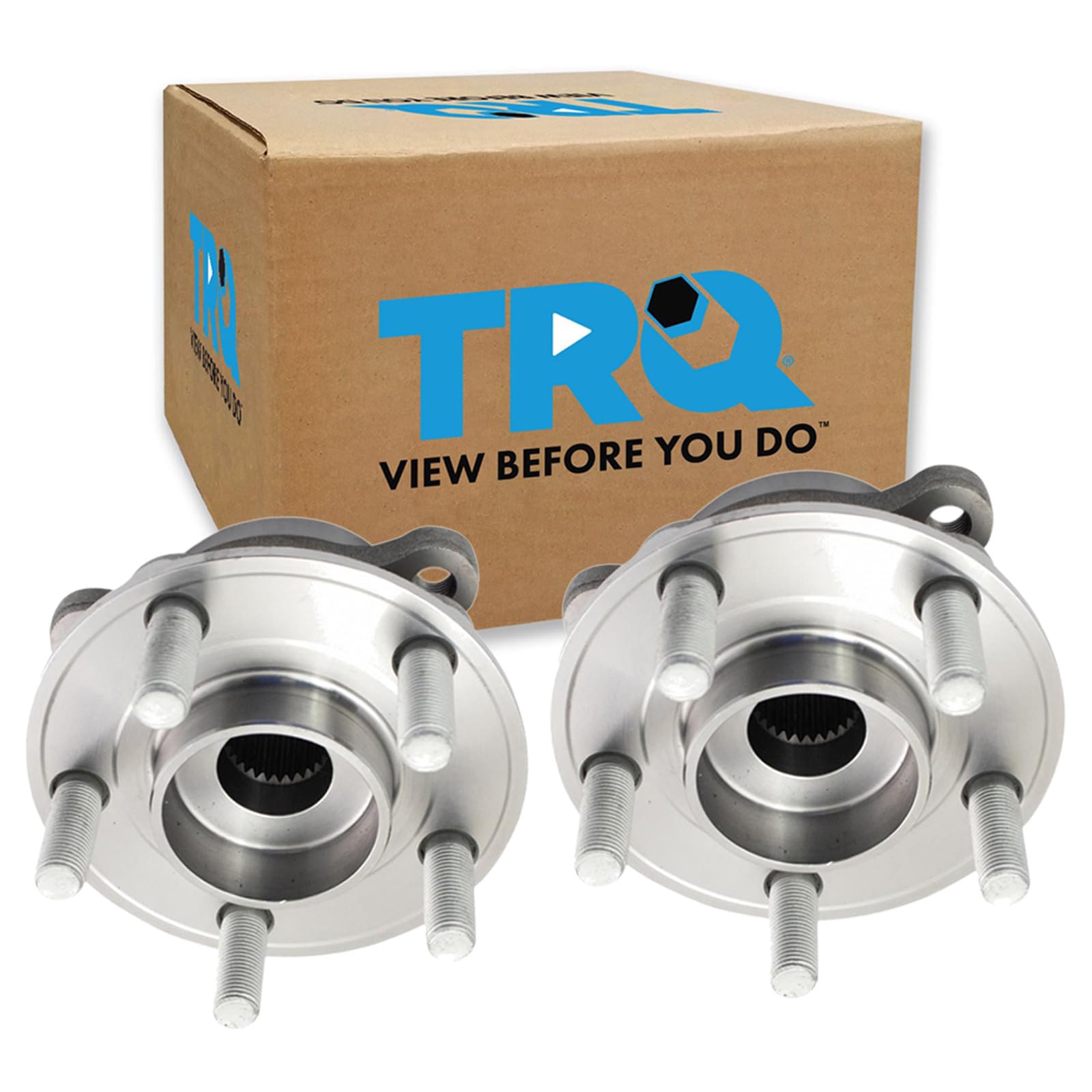 TRQ Front and Rear Wheel Bearing &amp; Hub Assembly Set with ABS Sensor 2 Piece