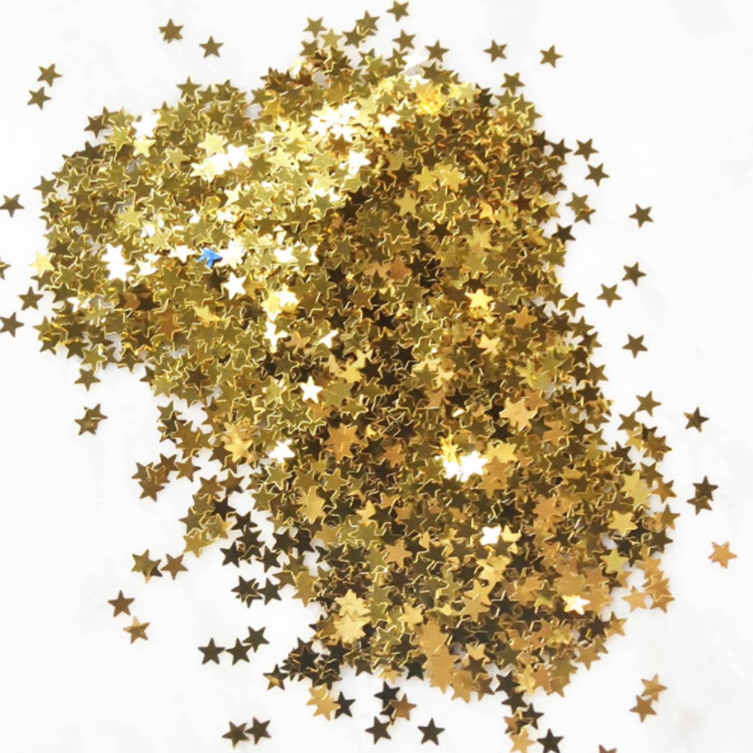 VIKSAUN 40g Metallic Folie Sterren Pailletten Mini Ster Confetti voor Nail Art, Kaarten Maken, Scrapbooking, Bruiloft, Verjaardag, Kerstmis - Sparkle Gouden Tafel Decoratie