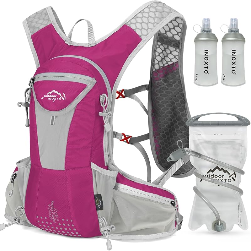 IX INOXTO Mochila de hidratación, Mochila de Agua Liviana con Bolsa de hidratación de 2 litros para Hombres y Mujeres, Chaleco de hidratación para Correr, Senderismo, Ciclismo, Carrera, Escalada
