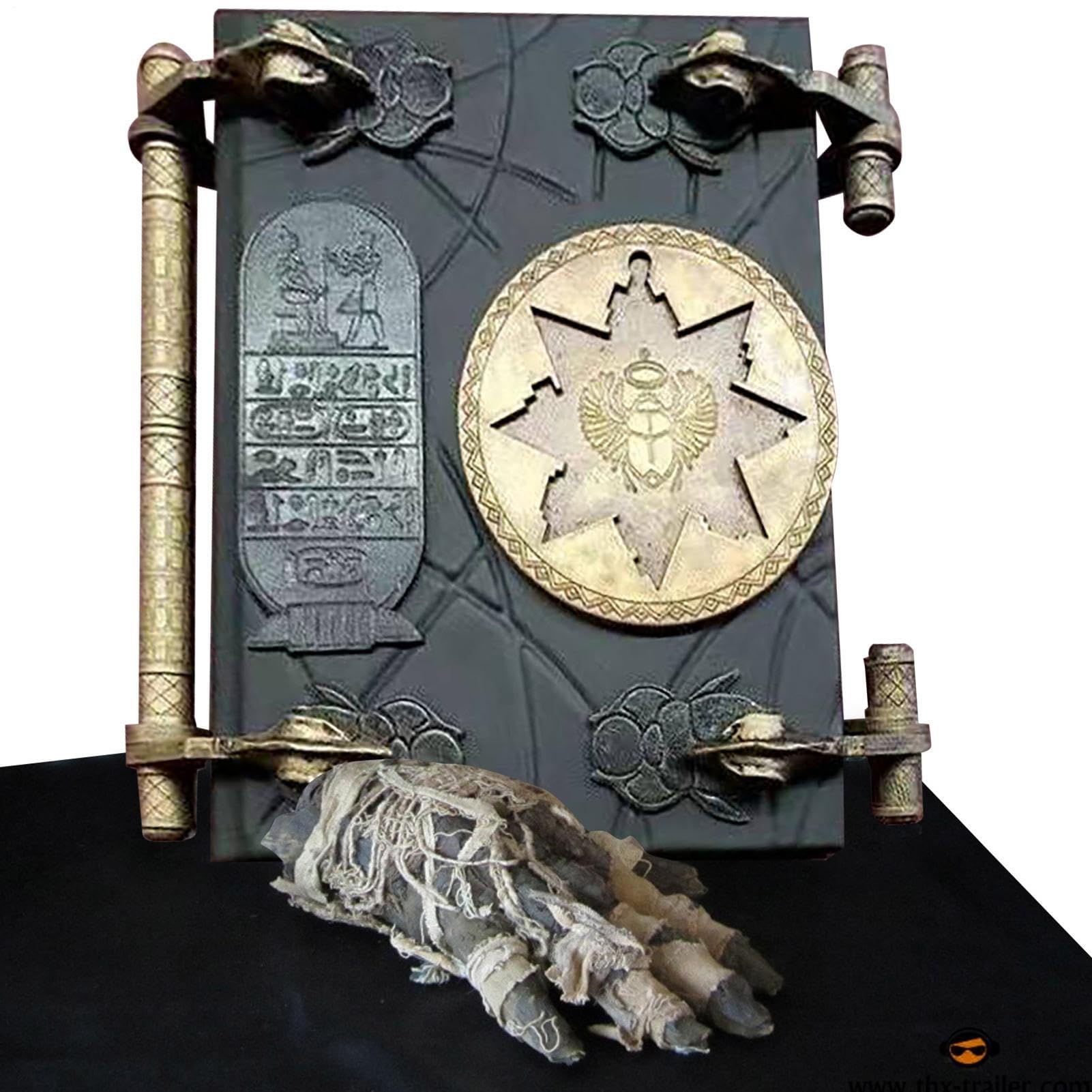 Mummia Prop Repliche Libro dei Morti - Scultura in resina fatta a mano, manufatto magico egiziano antico, decorazione realistica in stile film | Ornamento da collezione per regalo souvenir