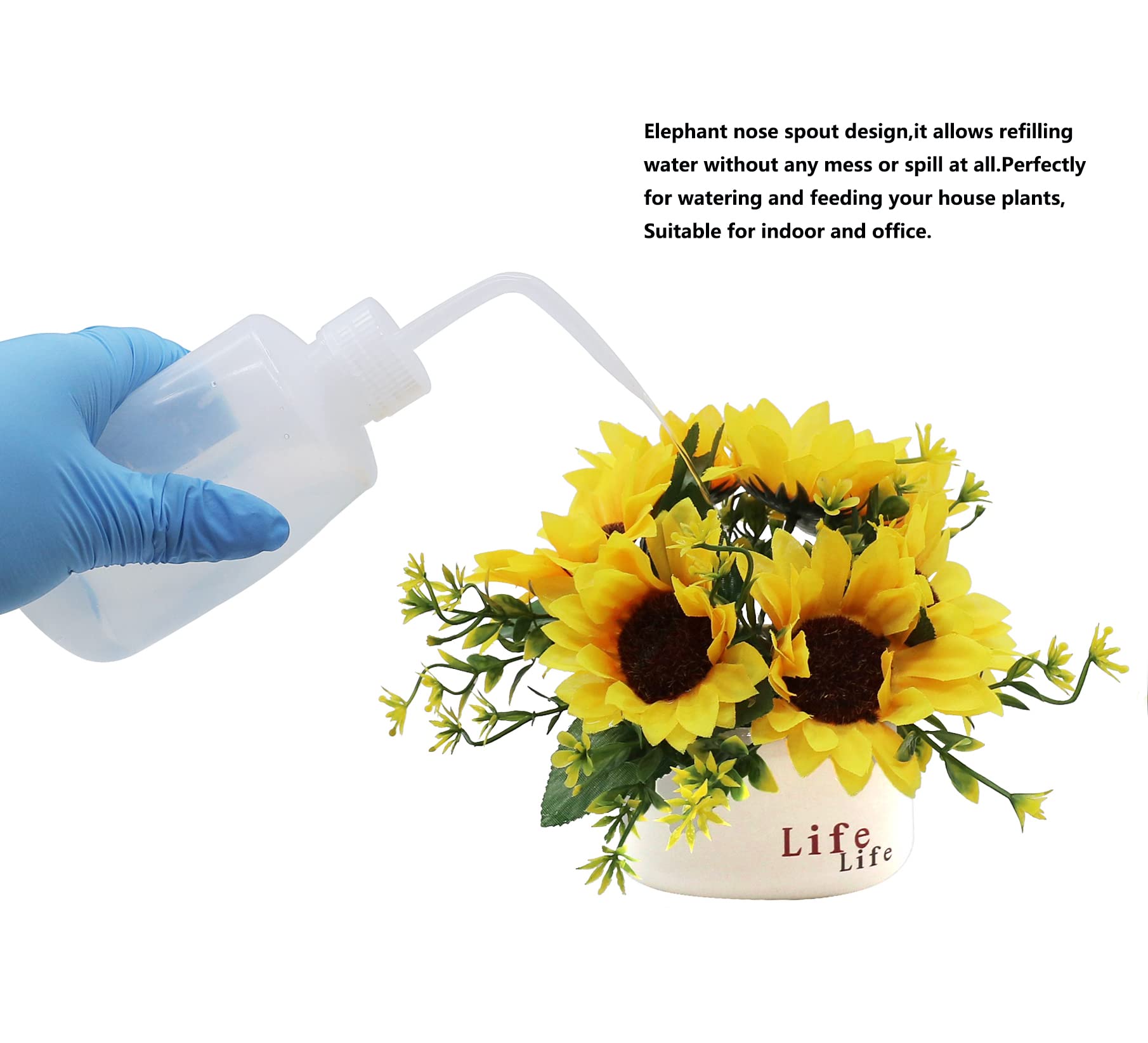Plastic Wash Bottle 2PCS LDPE Squeeze Bottles Economical Plastic Squeeze Bottle, for Tattoo,Chemie,Medical,Industry, science lab & Gardening(250ML/500ML)