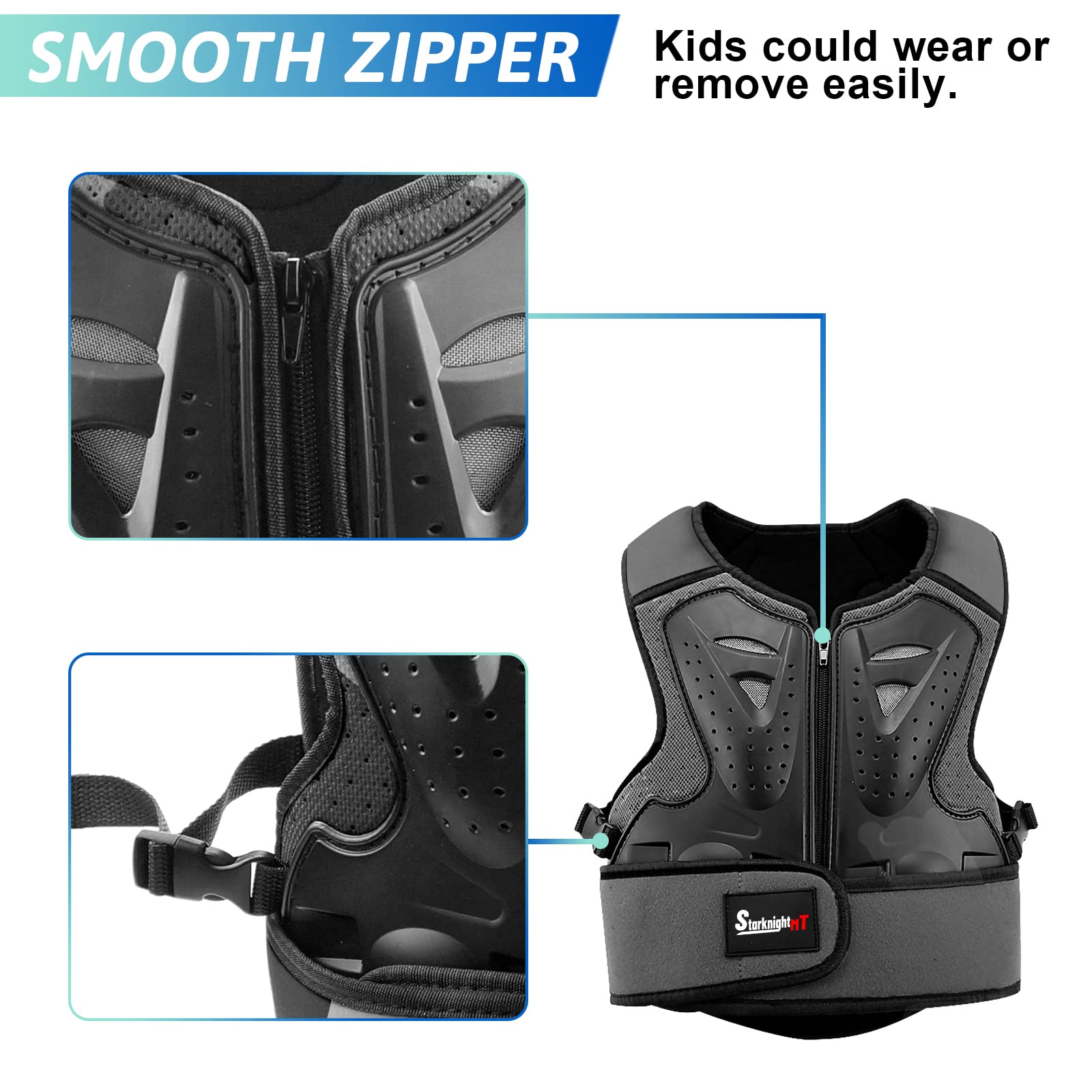 StarknightMT Protezione toracica da moto per bambini, per motocross, ciclismo, skateboard, sci, pattinaggio, fuoristrada