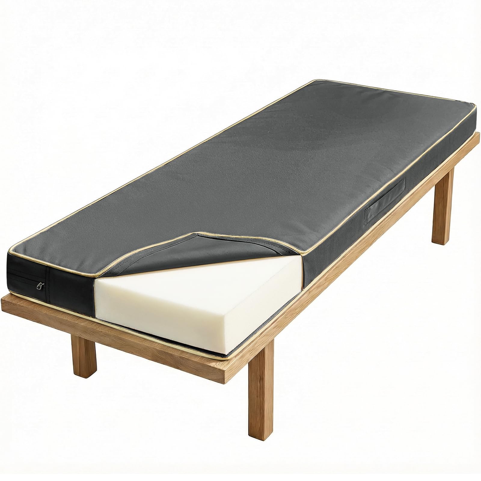 TaiBest Outdoor Bench Cushions for Patio Furniture, Comfortable Bench Seat Pads for Garden, Indoor, Porch Swing (Grey, 122X46X8 cm)