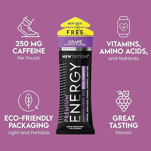 Miniatura 9 de Bebidas energéticas extra fuertes, con cafeína, vitamina B y aminoácidos, inyección energética de vitamina sin azúcar, 1.7 onzas líquidas, sabores