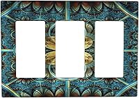 Vista 118 de Interruptor de Luz Cove Silla de Playa Paisaje Marino Océano Azul Placa de Pared de 3 Posiciones Placa de Interruptor de Luz Triple Palanca Costera