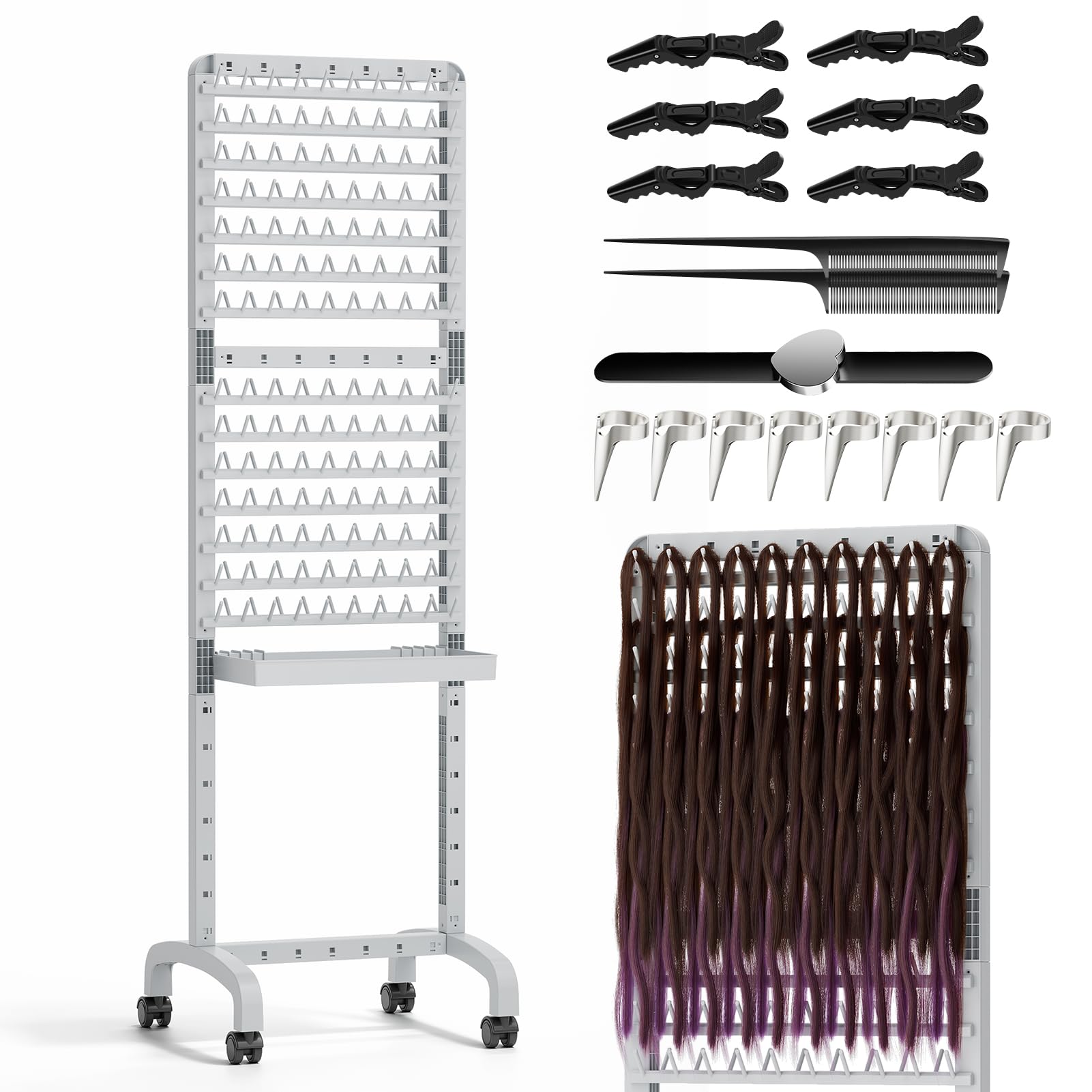 Amazon.com: Sunnacate 280 Pegs Braiding Hair Rack with Tray and