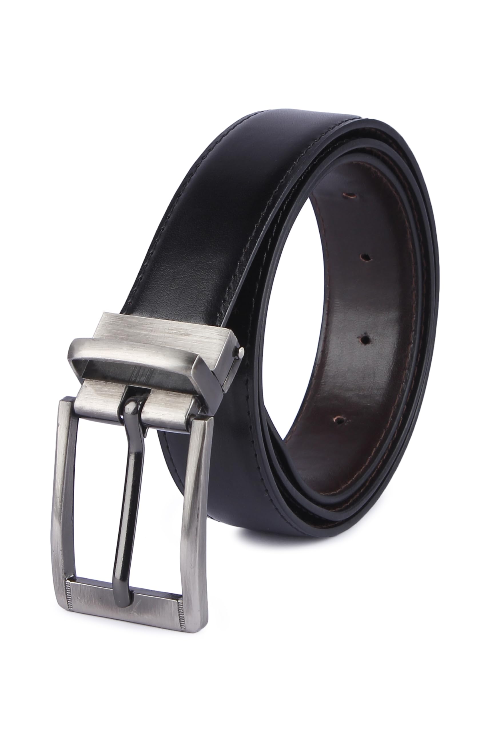 SJewarePu-Leather Solid Formal/Casual Reversible Belt for Men/Boys (Color-Black/Brown)