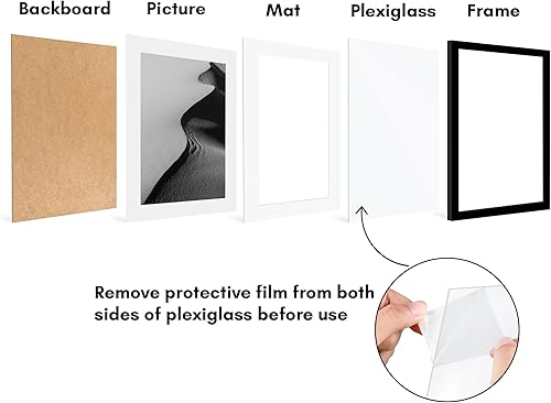 Vista 46 de Americanflat Portarretratos de 8 x 12 pulgadas con plexiglás pulido, juego de 2 portarretratos de 6 x 8 pulgadas con paspartú o para fotos de 8 x 12