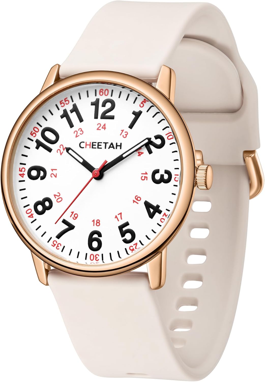 CHEETAH Nurse Watches for Men Women Medical Professionals, Students with Luminous Easy Read Dial, Second Hand 24 Hour, Waterproof Silicone Band - Image 2