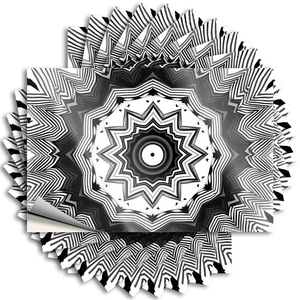 Lettering Sticker Outdoor Patio Accessories | Crazy Window Black and White Abstract Pattern for Antimicrobial(12X18CM)