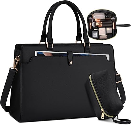 Bolsa de mano para laptop de 15.6 pulgadas para mujer, bolsa de trabajo de cuero, impermeable, maletín para mujer, oficina, negocios, oficina, bolsa