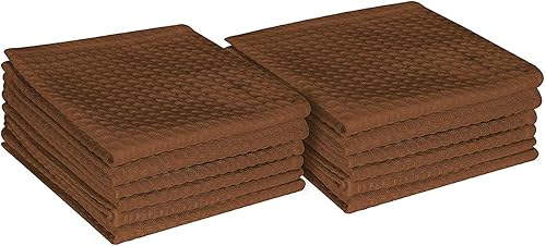 Miniatura 6 de Paquete de 12 paños de cocina de algodón de 12 x 12 pulgadas, absorbentes, lavables, paños de limpieza de restaurantes, trapos para el hogar,