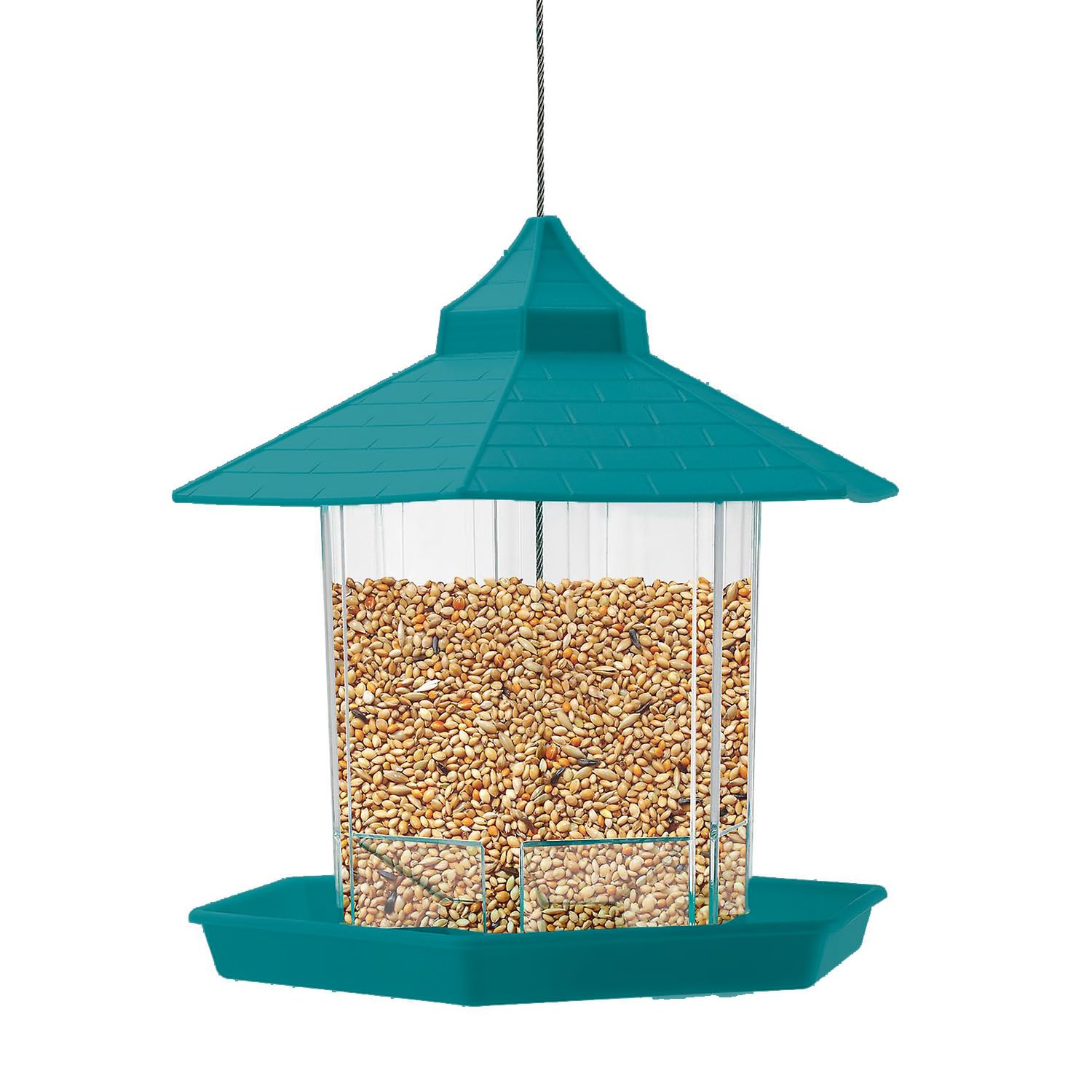 Kuber Industries Bird Feeder for Balcony Grill|PP Grain Holder for Garden, Outdoor|Stylish Hut Shape with Hanging Wire (Green) (B0CKXNT6F4) Amazon Price History, Amazon Price Tracker